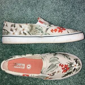 Tropical print keds slip on sneakers